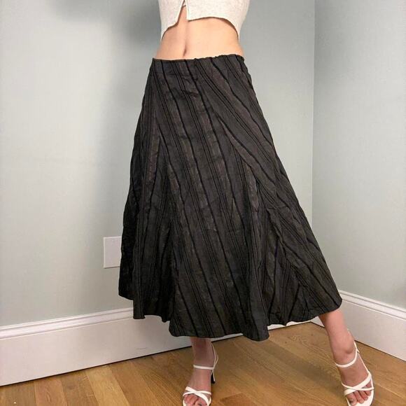 Brown whimsygoth striped midi skirt gothic - fits like size L - Picture 4 of 7